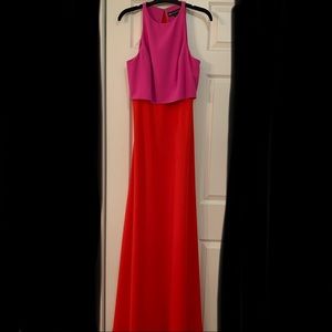 Jill Stuart Two-Tone Pink and Red Prom Dress